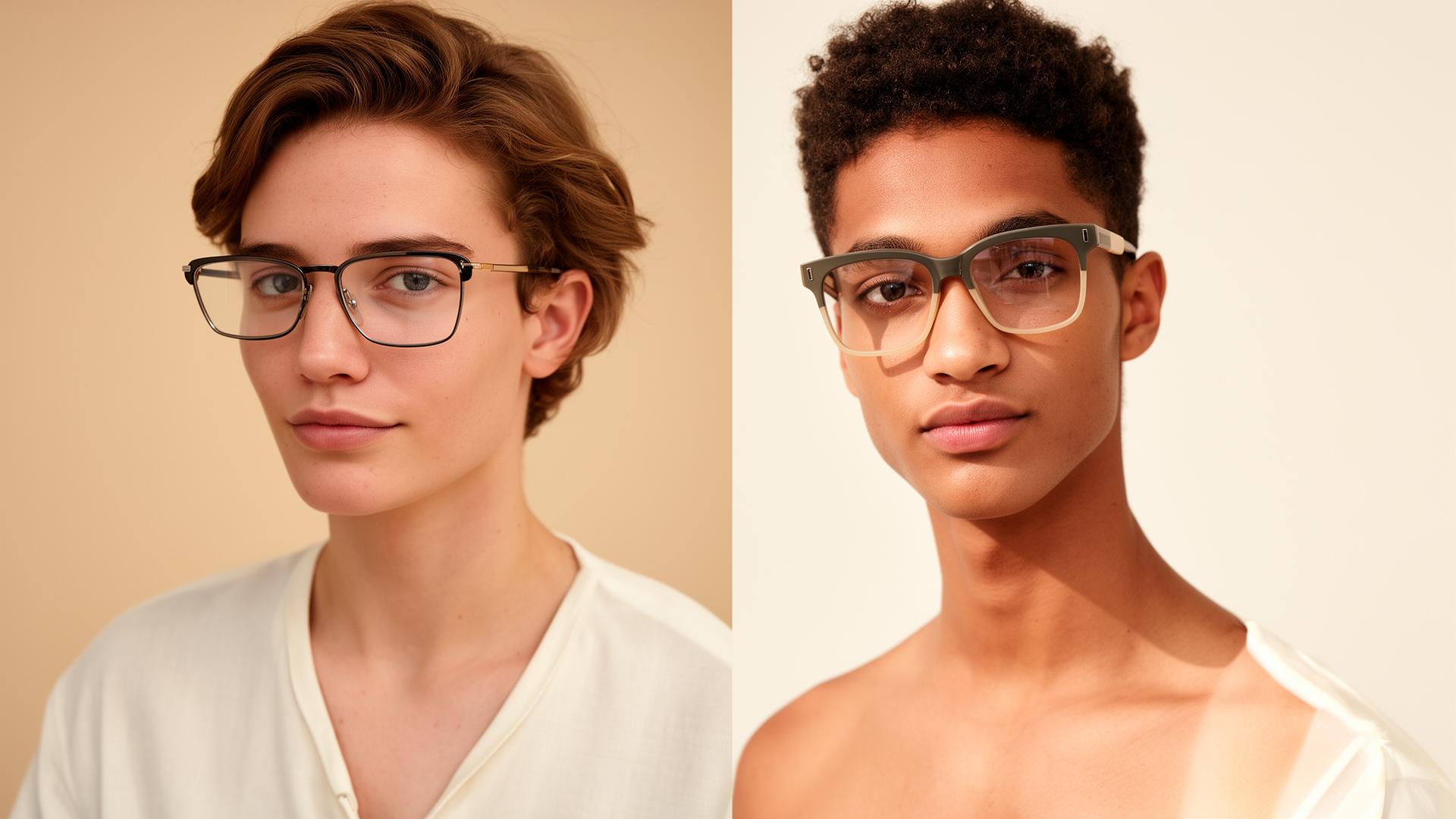 Diverse models wearing premium eyeglasses